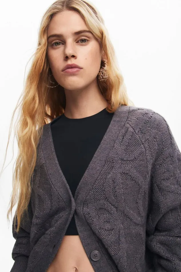 Women Jumpers Desigual Oversized Knit Cardigan