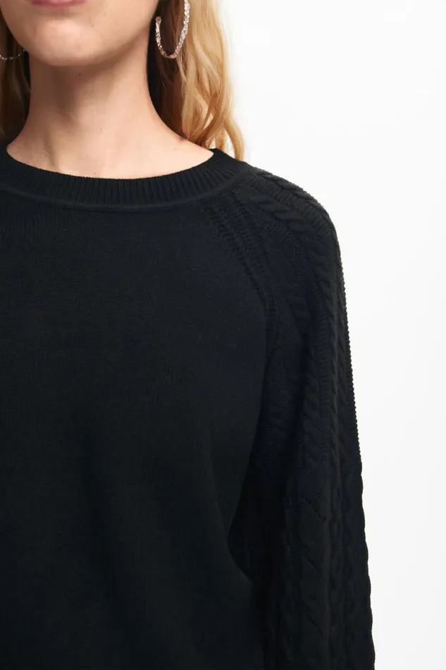 Women Jumpers Desigual Textured Sleeve Sweater