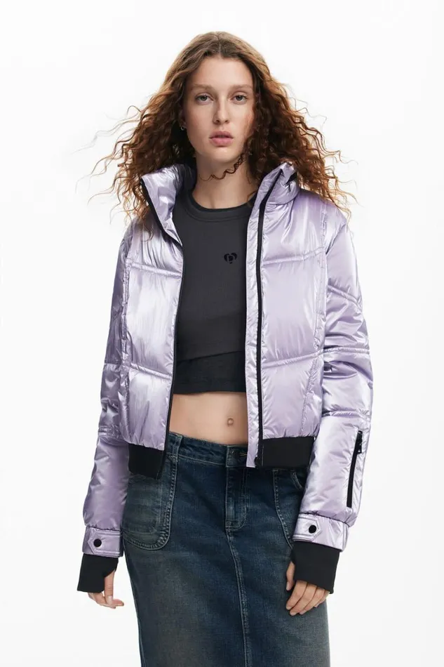 WomenKids Coats And Jackets Desigual Metallic Padded Coat