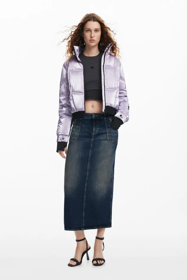 WomenKids Coats And Jackets Desigual Metallic Padded Coat