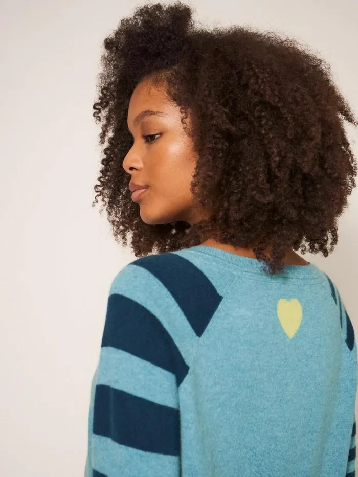 Women KNITWEAR White Stuff CLARA CASHMERE JUMPER Blue Multi