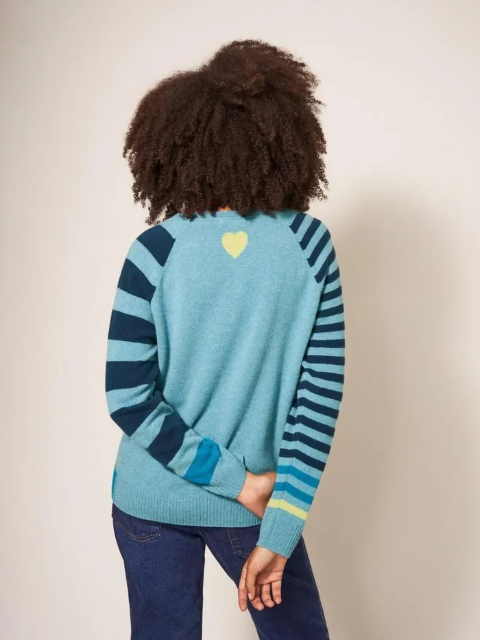 Women KNITWEAR White Stuff CLARA CASHMERE JUMPER Blue Multi