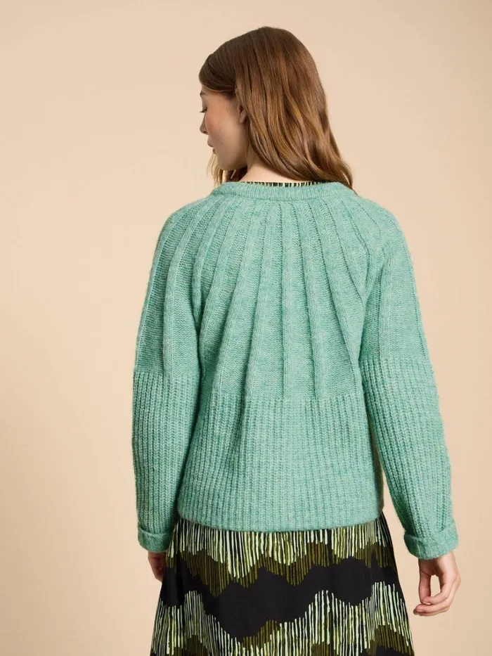 Women KNITWEAR White Stuff CLOVER CARDIGAN Mid Green Women KNITWEAR White Stuff CLOVER CARDIGAN Mid Green