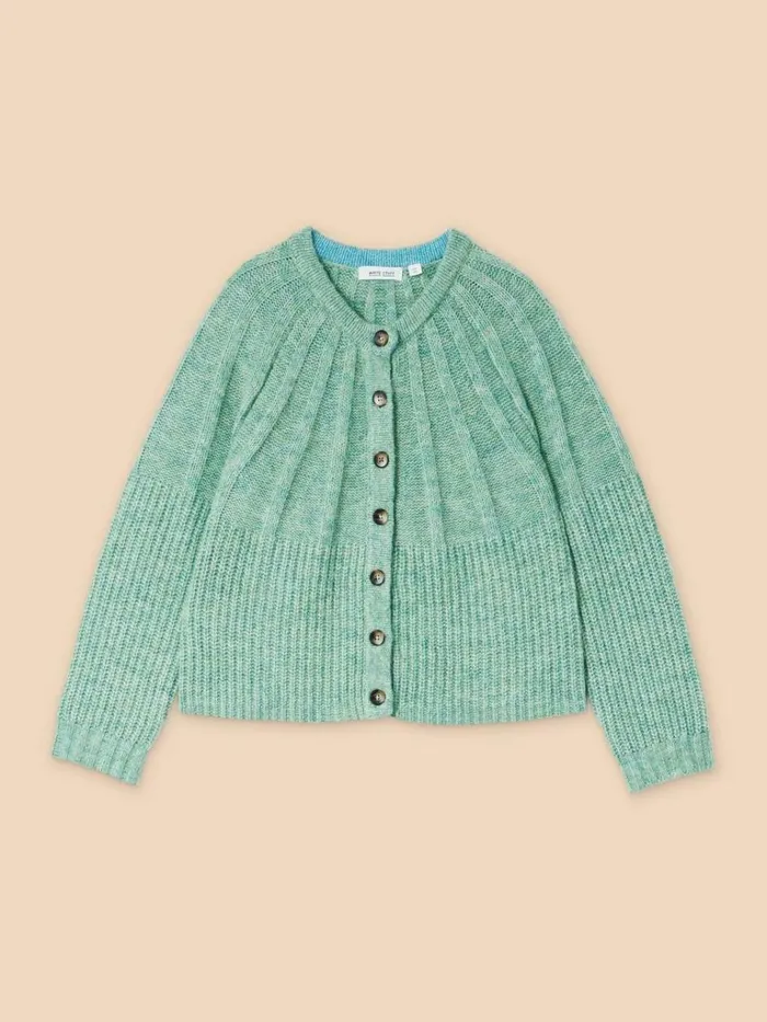 Women KNITWEAR White Stuff CLOVER CARDIGAN Mid Green Women KNITWEAR White Stuff CLOVER CARDIGAN Mid Green