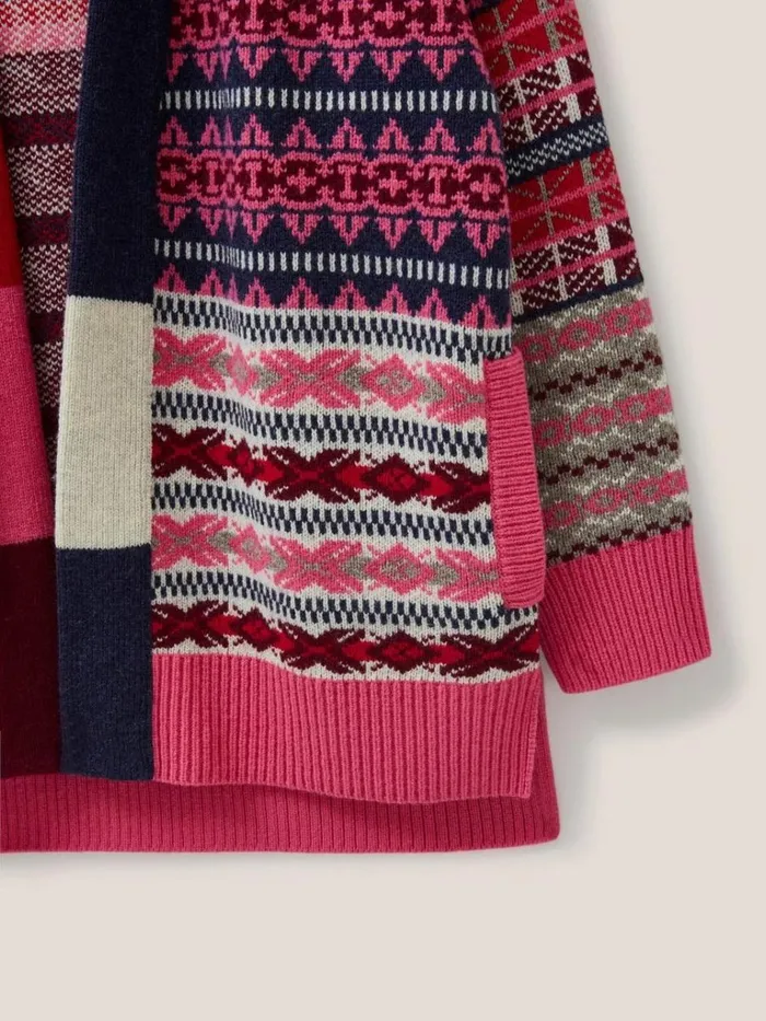 Women KNITWEAR White Stuff COCOON PATTERN CARDI FAIRISLE Red Multi Women KNITWEAR White Stuff COCOON PATTERN CARDI FAIRISLE Red Multi