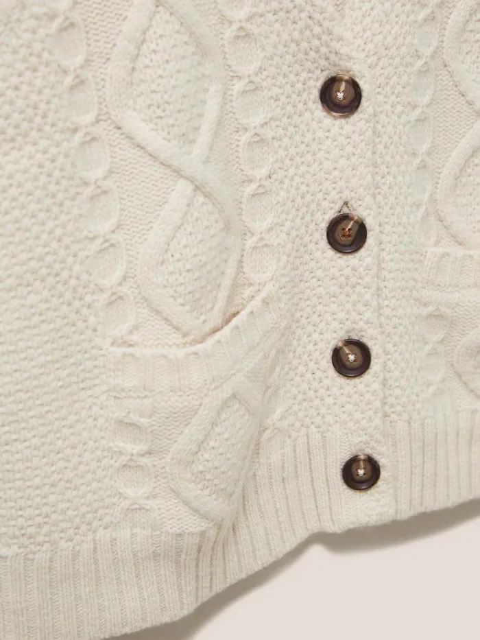 Women KNITWEAR White Stuff Craftsman Cable Tank Light Natural