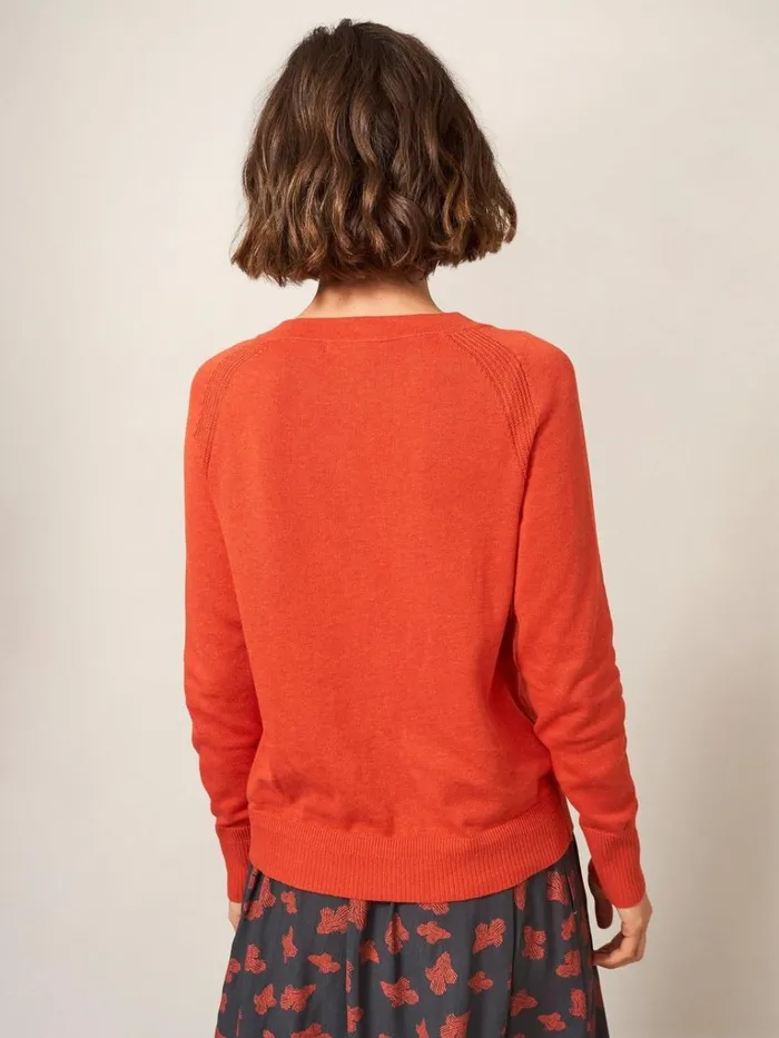 Women KNITWEAR White Stuff LULU CARDI Bright Orange