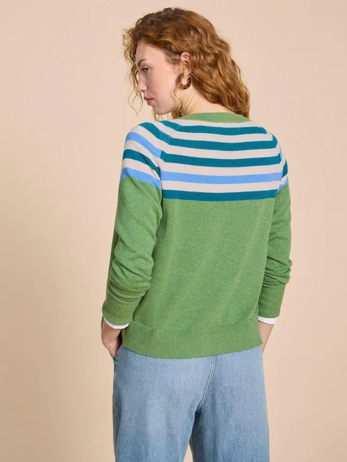Women KNITWEAR White Stuff LULU KNIT CARDI Green Multi