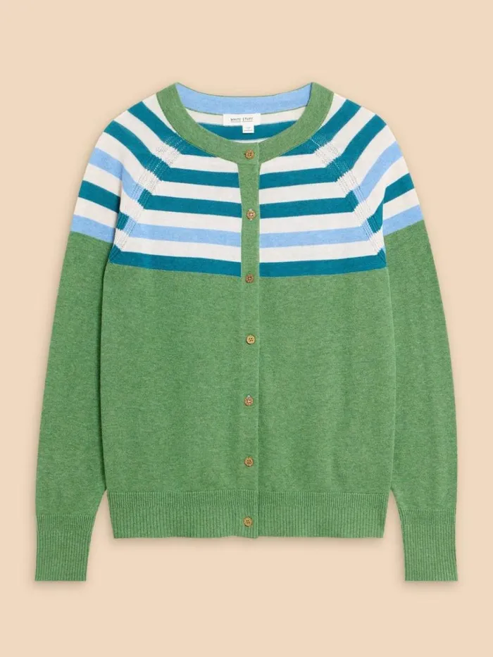 Women KNITWEAR White Stuff LULU KNIT CARDI Green Multi