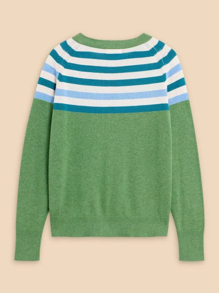 Women KNITWEAR White Stuff LULU KNIT CARDI Green Multi