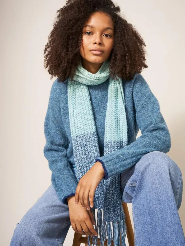 Women KNITWEAR White Stuff MEDWAY JUMPER Mid Blue