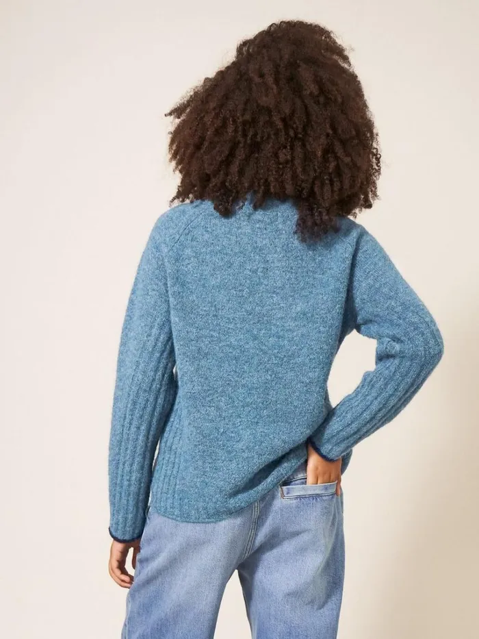 Women KNITWEAR White Stuff MEDWAY JUMPER Mid Blue