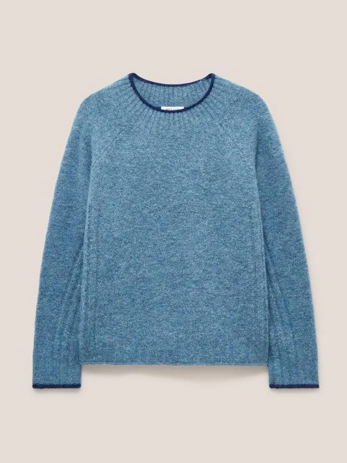Women KNITWEAR White Stuff MEDWAY JUMPER Mid Blue