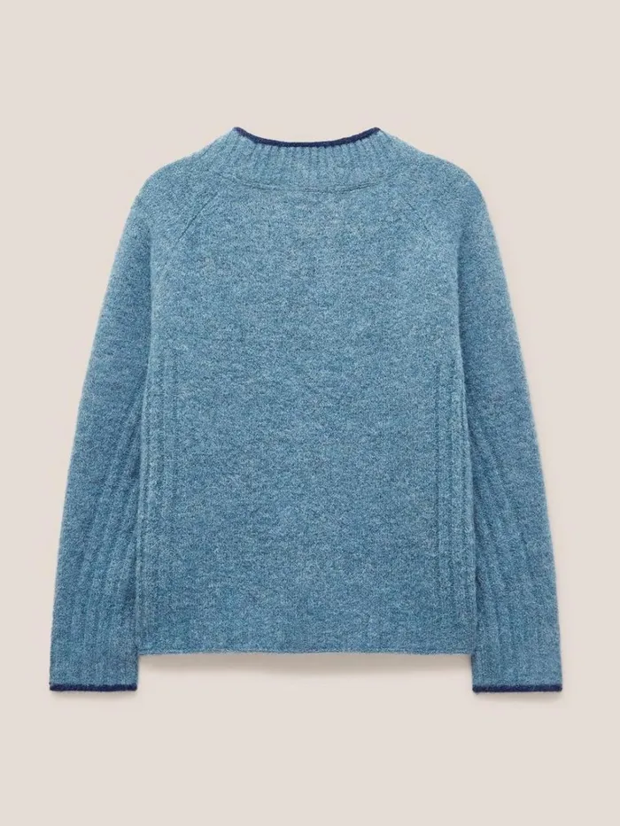 Women KNITWEAR White Stuff MEDWAY JUMPER Mid Blue