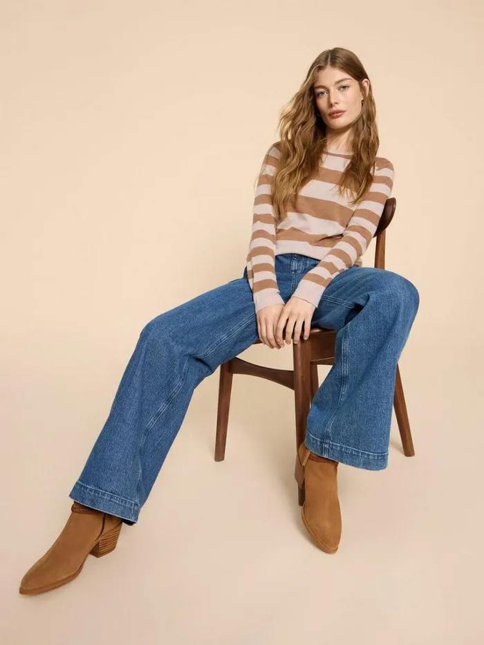 Women KNITWEAR White Stuff MERINO WOOL JUMPER Natural Multi