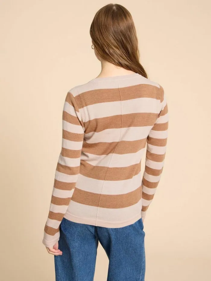 Women KNITWEAR White Stuff MERINO WOOL JUMPER Natural Multi