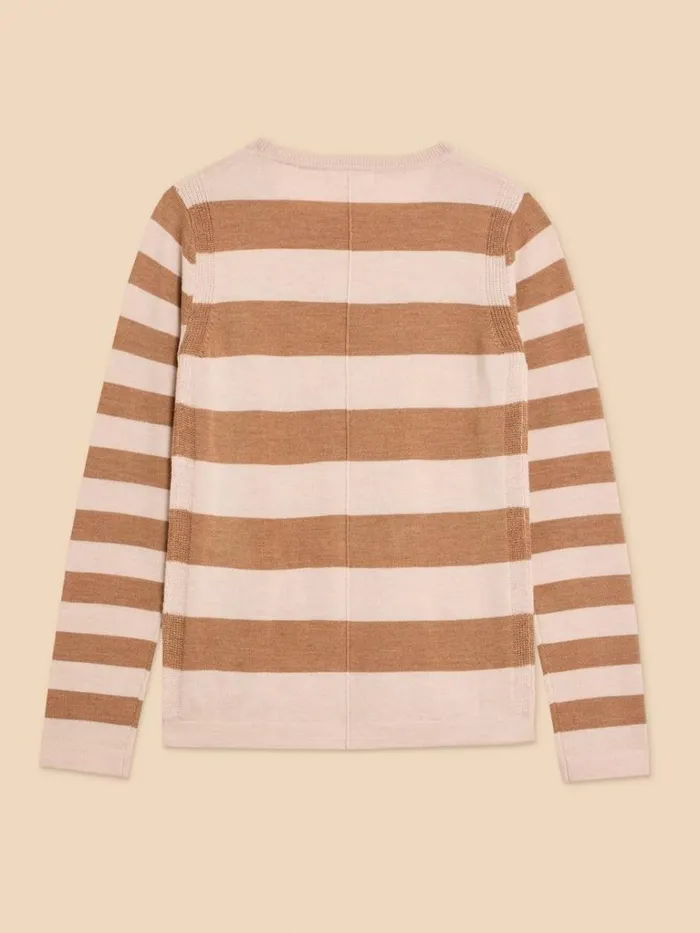 Women KNITWEAR White Stuff MERINO WOOL JUMPER Natural Multi
