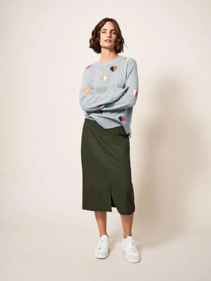 Women KNITWEAR White Stuff MULTI HEART JUMPER Grey Multi