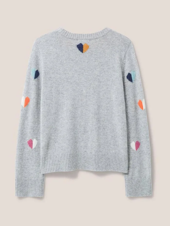 Women KNITWEAR White Stuff MULTI HEART JUMPER Grey Multi Women KNITWEAR White Stuff MULTI HEART JUMPER Grey Multi
