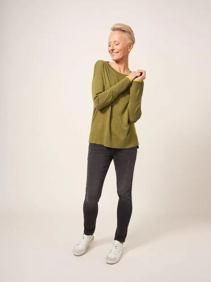 Women KNITWEAR White Stuff Olive Crew Neck Jumper Deep Green