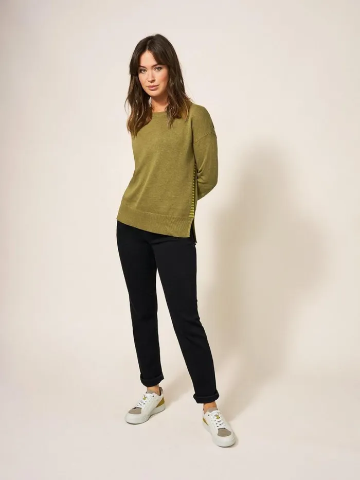 Women KNITWEAR White Stuff Olive Crew Neck Jumper Deep Green