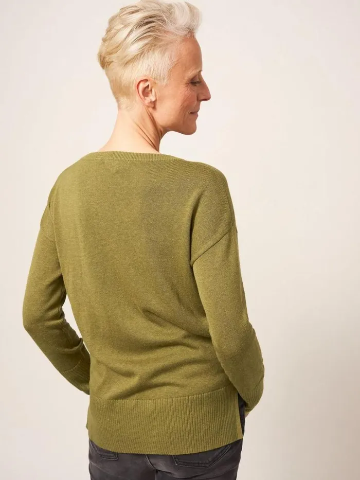 Women KNITWEAR White Stuff Olive Crew Neck Jumper Deep Green