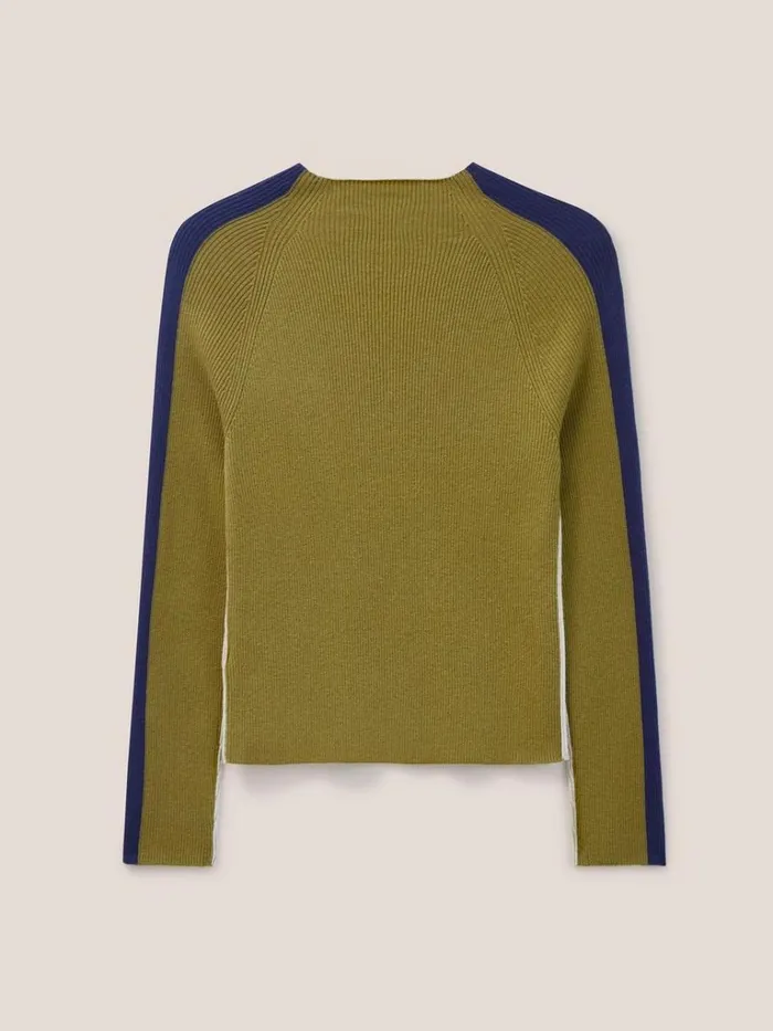 Women KNITWEAR White Stuff POP RIB LONG SLEEVE JUMPER Green Multi