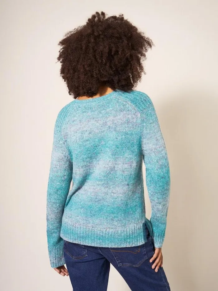 Women KNITWEAR White Stuff SPACE DYE WOOL JUMPER Teal Multi Women KNITWEAR White Stuff SPACE DYE WOOL JUMPER Teal Multi