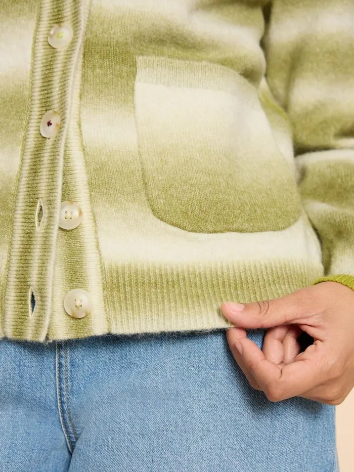 Women KNITWEAR White Stuff SPACEDYE JAMIE CARDI Green Multi