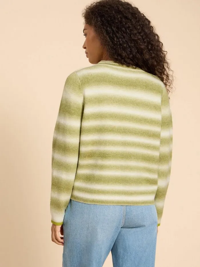 Women KNITWEAR White Stuff SPACEDYE JAMIE CARDI Green Multi