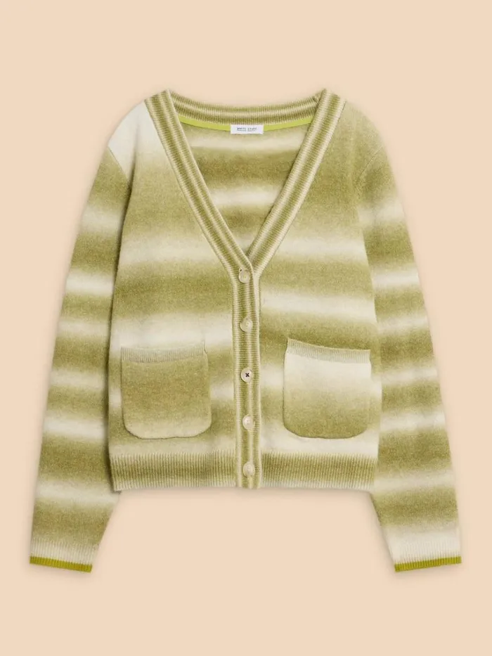 Women KNITWEAR White Stuff SPACEDYE JAMIE CARDI Green Multi