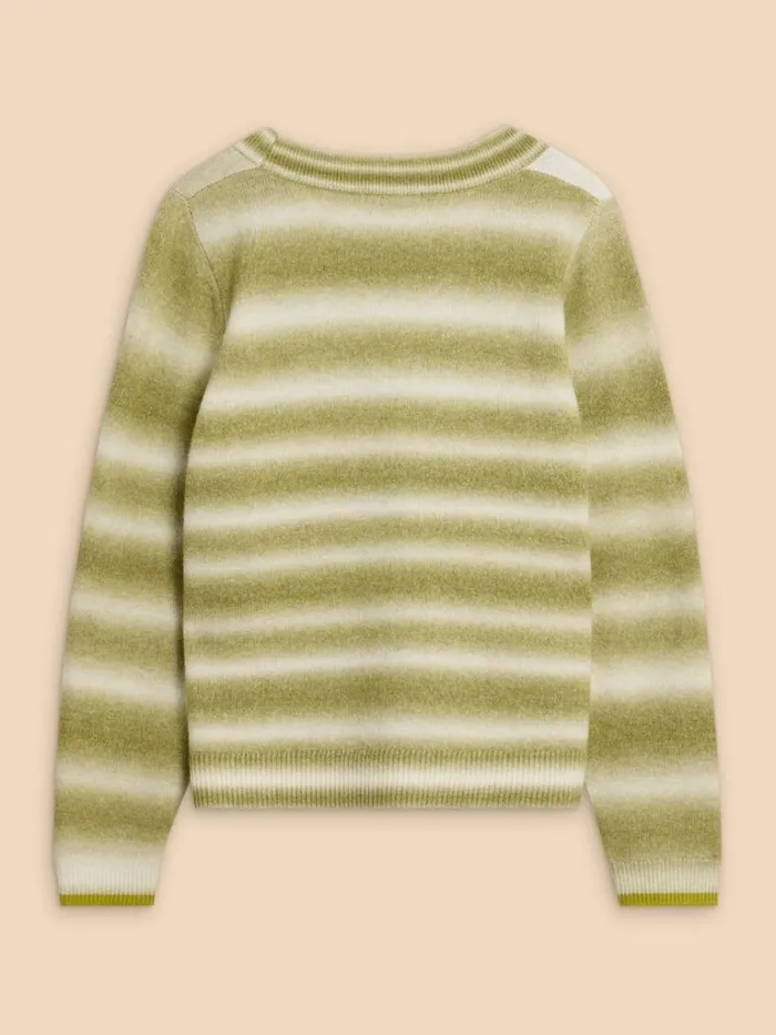 Women KNITWEAR White Stuff SPACEDYE JAMIE CARDI Green Multi