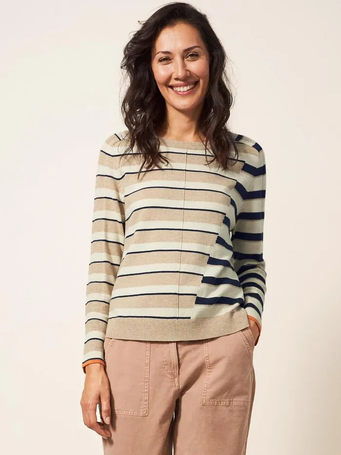 Women KNITWEAR White Stuff Urban Stripe Jumper Natural Multi Women KNITWEAR White Stuff Urban Stripe Jumper Natural Multi