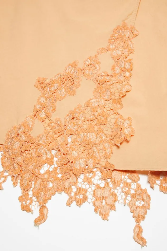 Women Lace Wrap Dress Pastel Orange Acne Studios Dresses
