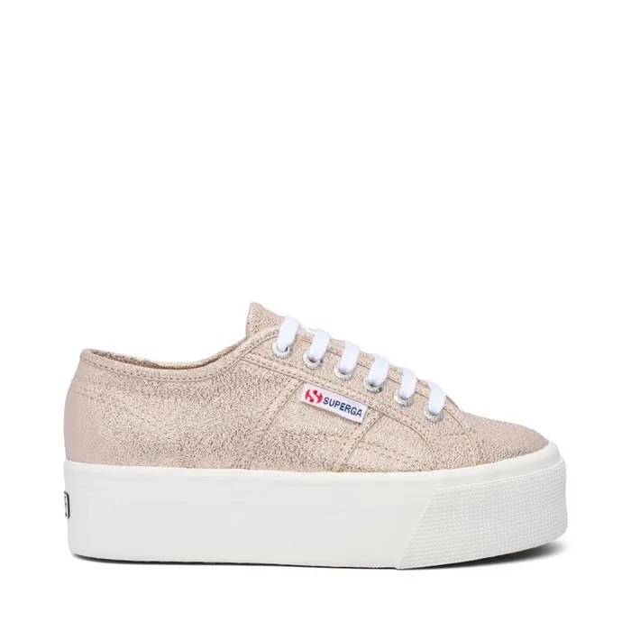 Women Lady Shoes Woman 2790 PLATFORM LAME Wedge PALE GOLD Superga Platform