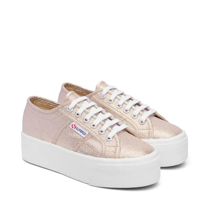 Women Lady Shoes Woman 2790 PLATFORM LAME Wedge PALE GOLD Superga Platform