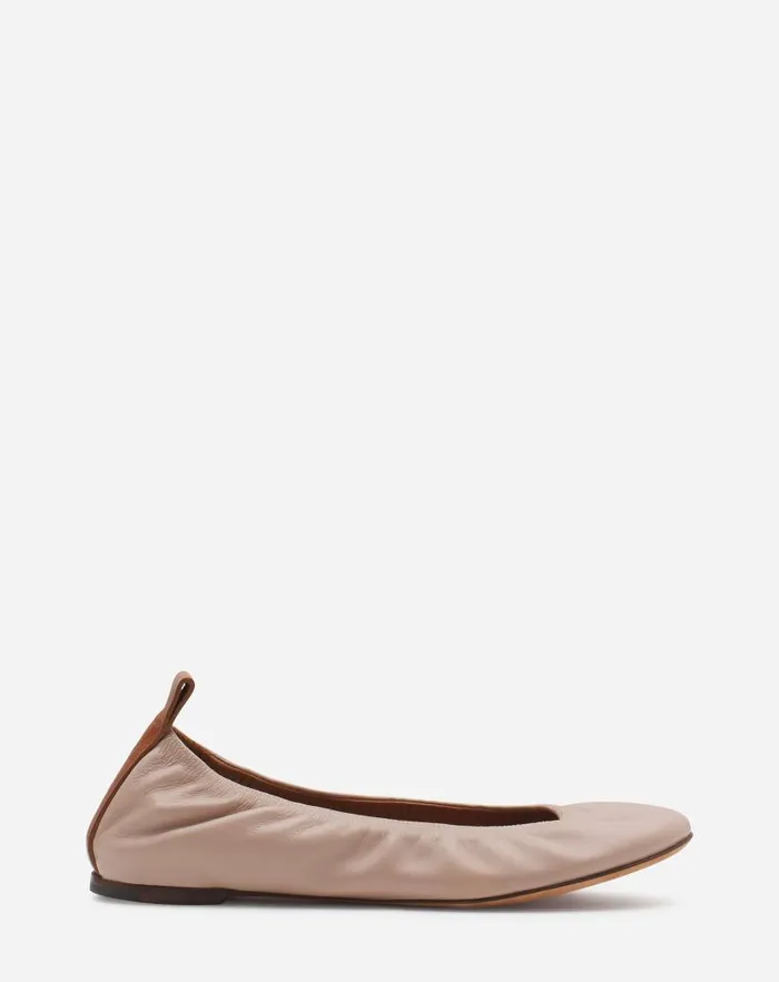 Women Lanvin Ballerinas The Leather Ballerina Flat Dark Beige