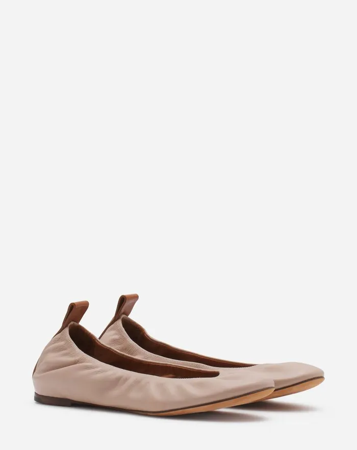 Women Lanvin Ballerinas The Leather Ballerina Flat Dark Beige