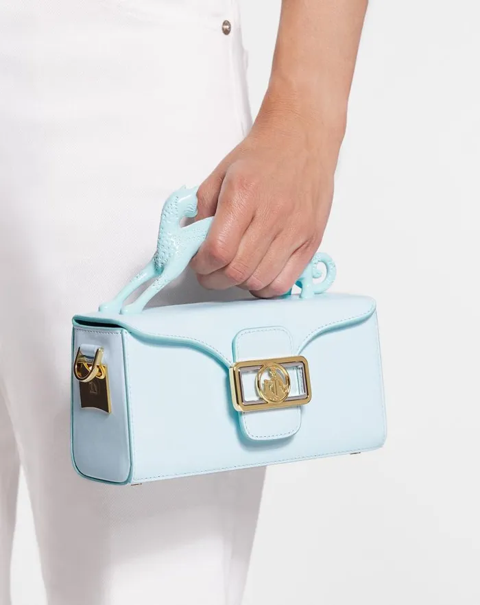 Women Lanvin Crossbody Bags and Shoulder Bags Leather Nano Pencil Cat Bag Lanvin Blue