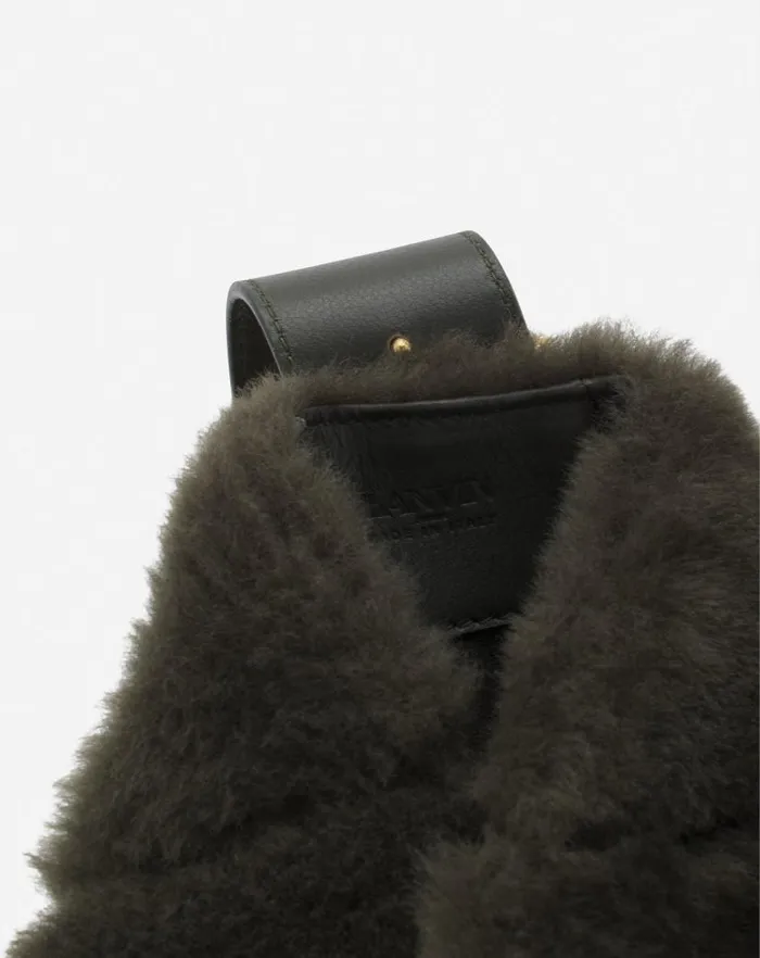 Women Lanvin Crossbody Bags and Shoulder Bags Shearling Mlodie Hobo Bag Loden Women Lanvin Crossbody Bags and Shoulder Bags Shearling Mlodie Hobo Bag Loden