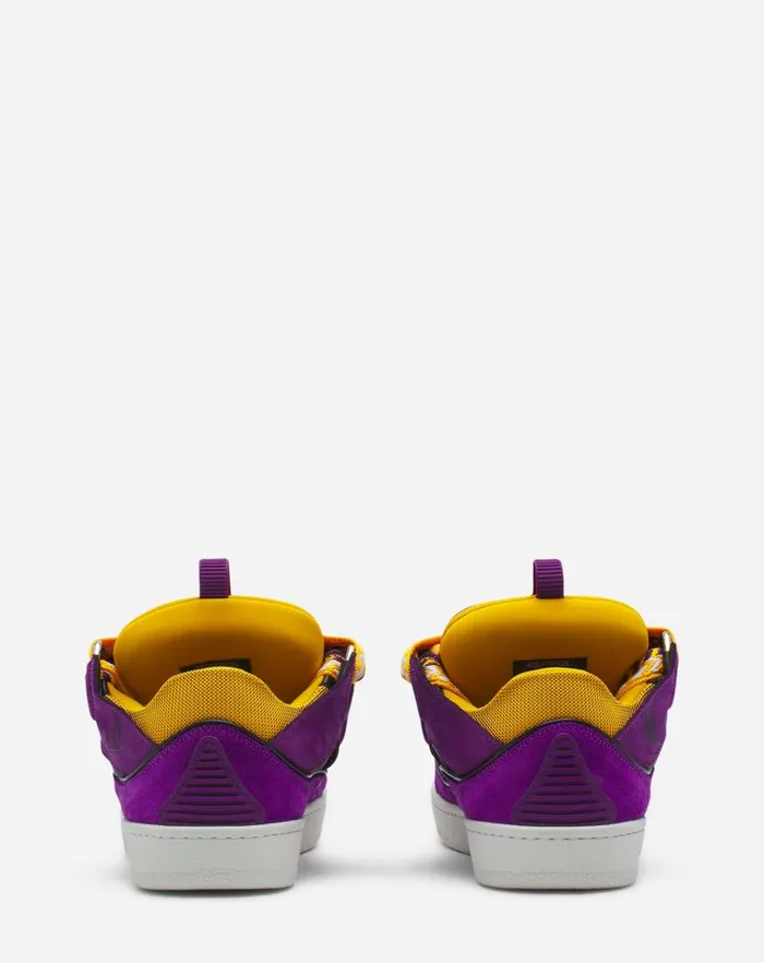 Women Lanvin Curb Leather Curb Sneakers Purpleyellow Women Lanvin Curb Leather Curb Sneakers Purpleyellow