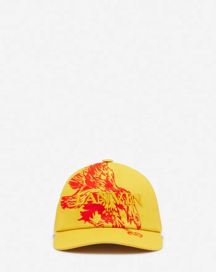 Women Lanvin Hats Lanvin X Future Eagle Cotton Cap Cornbright Orange