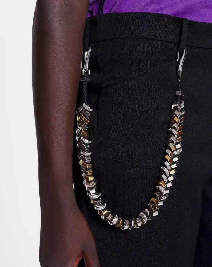 Women Lanvin Jewelry Lanvin X Future Pant Chain In Aluminum Blacksilver Women Lanvin Jewelry Lanvin X Future Pant Chain In Aluminum Blacksilver