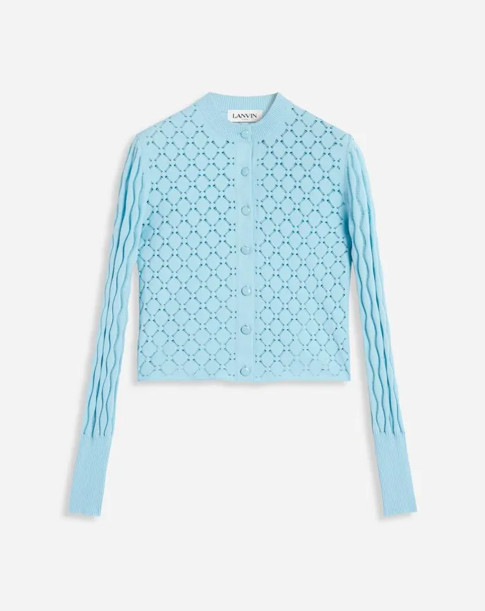 Women Lanvin Knitwear Bodycon Cardigan With Round Neck Budgie