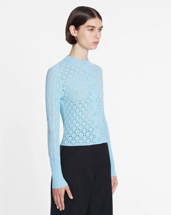 Women Lanvin Knitwear Bodycon Cardigan With Round Neck Budgie Women Lanvin Knitwear Bodycon Cardigan With Round Neck Budgie