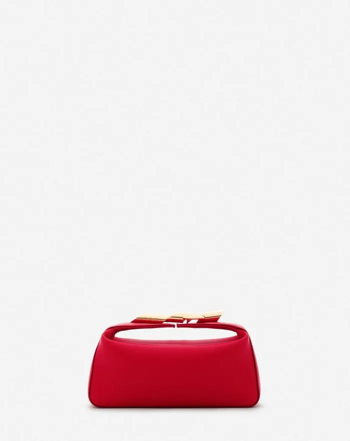 Women Lanvin Mini Bags and Clutches Haute Squence Leather Clutch Bag Flame