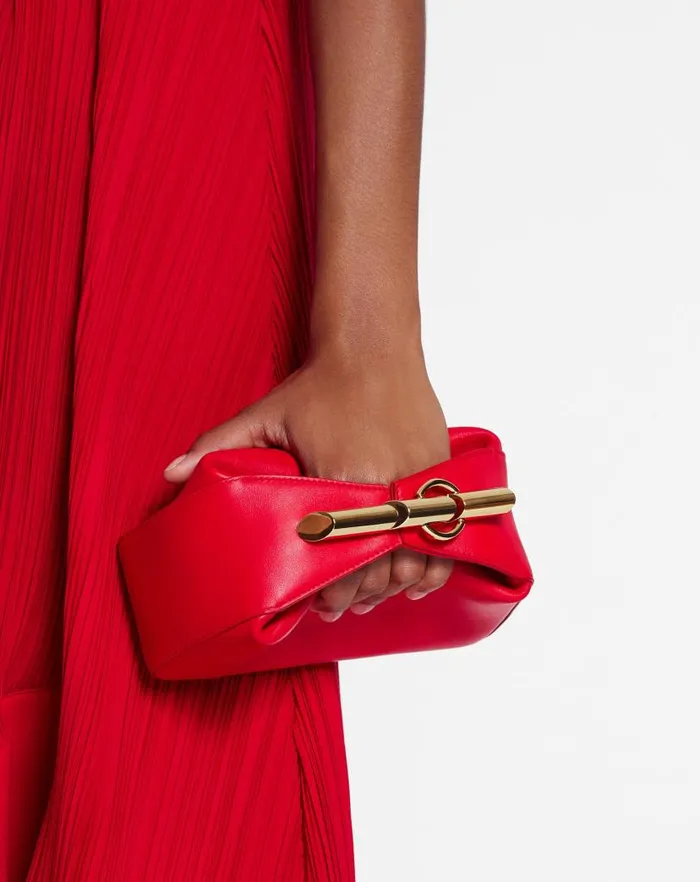 Women Lanvin Mini Bags and Clutches Haute Squence Leather Clutch Bag Flame