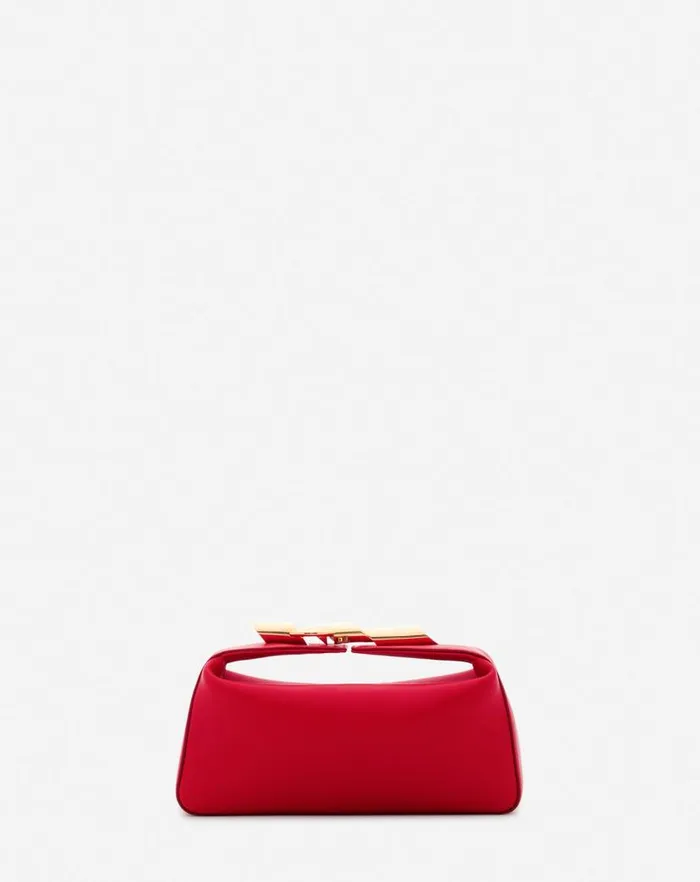 Women Lanvin Mini Bags and Clutches Haute Squence Leather Clutch Bag Flame