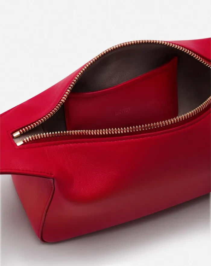 Women Lanvin Mini Bags and Clutches Haute Squence Leather Clutch Bag Flame