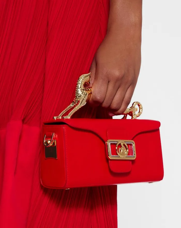 Women Lanvin Mini Bags and Clutches Leather Nano Pencil Cat Bag Flame Women Lanvin Mini Bags and Clutches Leather Nano Pencil Cat Bag Flame